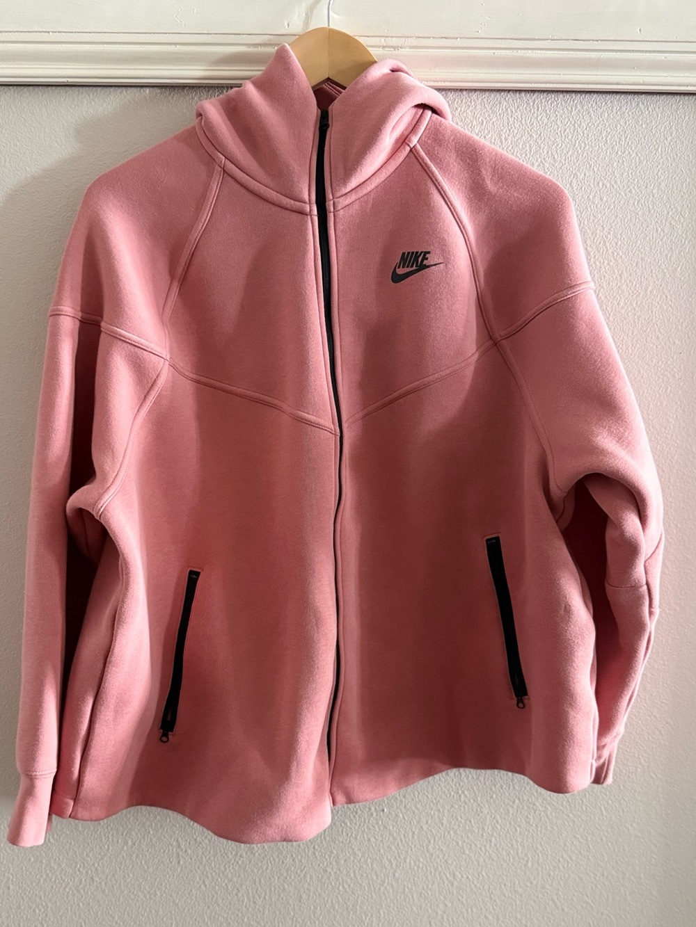 Nike Women's Tech Fleece Windrunner Full Zip Hoodie Red Stardust Pink 2X
